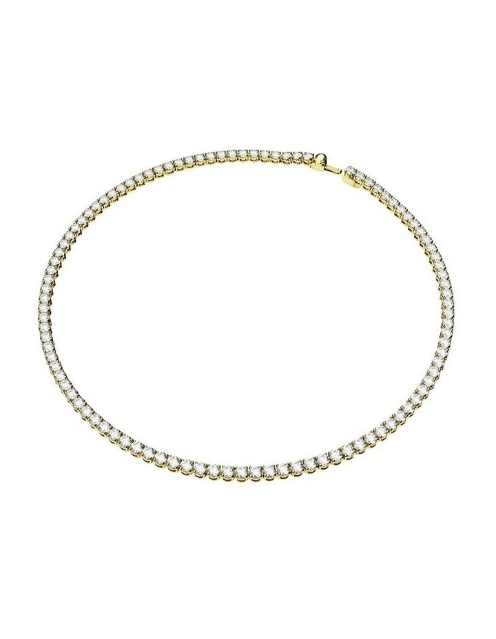 Matrix Tennis Necklace in White/Gold-Tone image 2