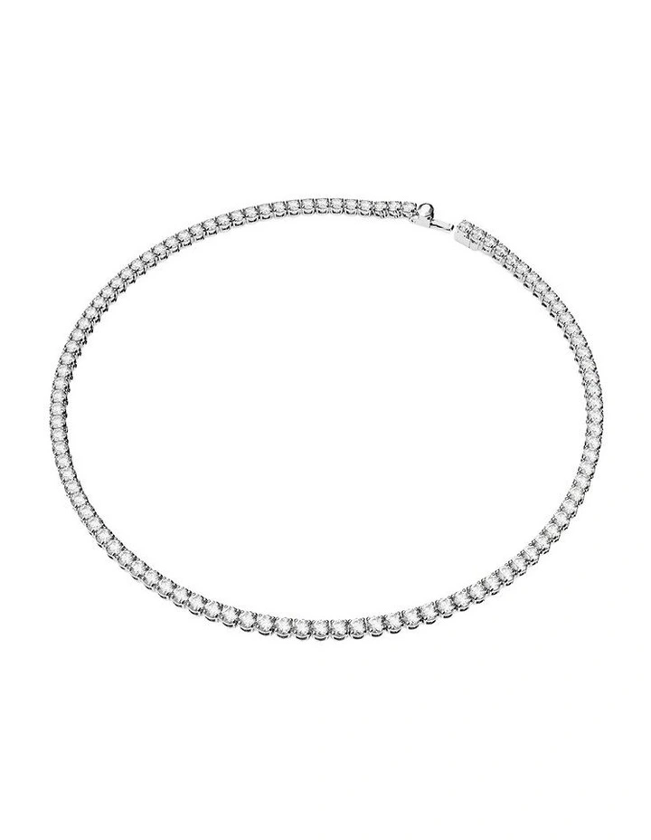 Matrix Tennis Necklace in White/Rhodium image 2