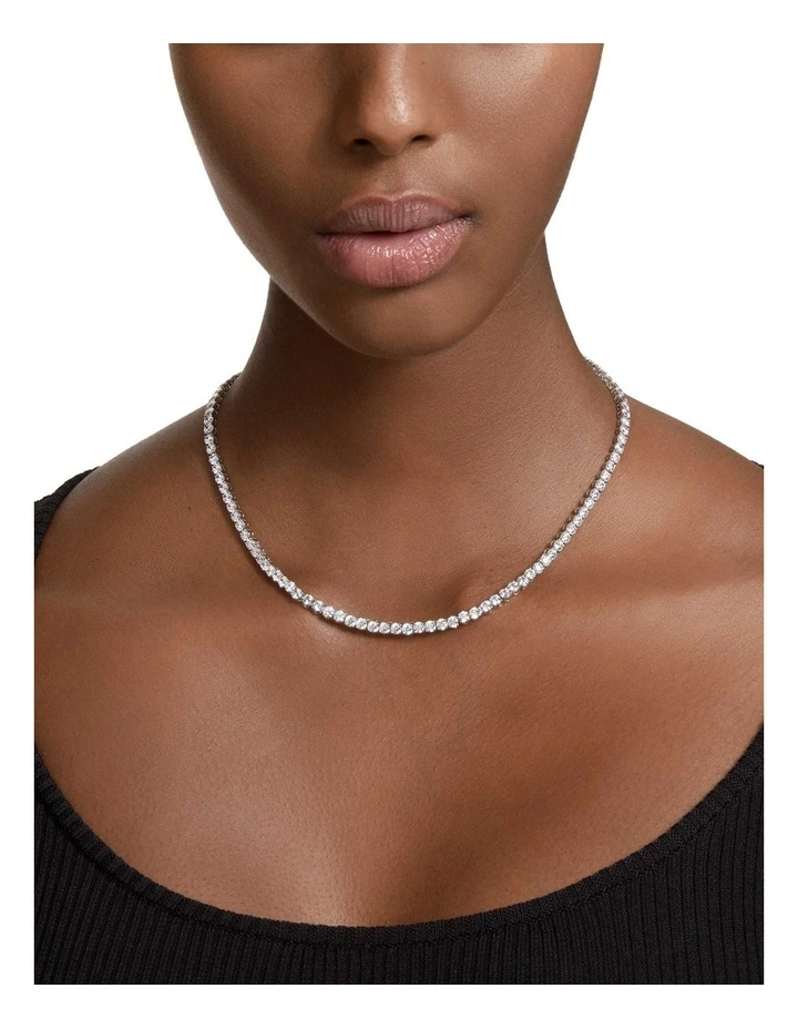 Matrix Tennis Necklace in White/Rhodium image 5