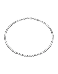 Matrix Tennis Necklace in White/Rhodium