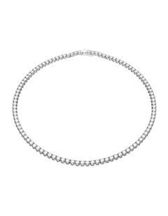 Matrix Tennis Necklace in White/Rhodium