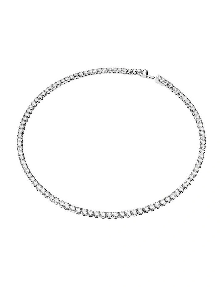 Matrix Tennis Necklace in White/Rhodium image 2