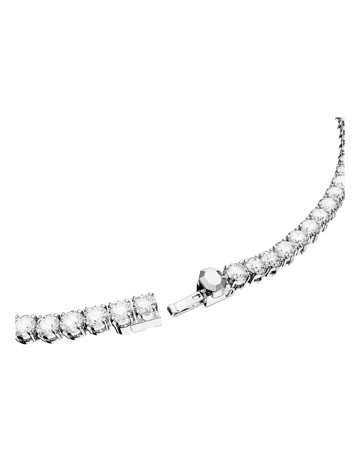 Matrix Tennis Necklace in White/Rhodium image 2