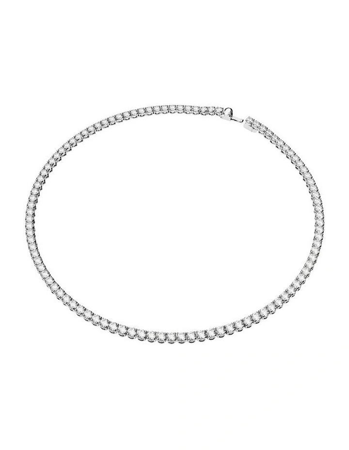 Matrix Tennis Necklace in White/Rhodium image 4