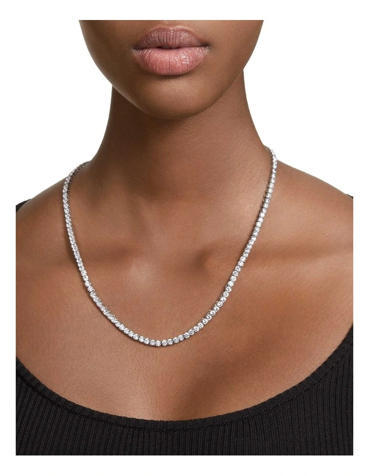 Matrix Tennis Necklace in White/Rhodium image 5