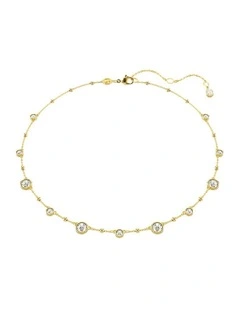 Imber Necklace Round Cut Scattered Design Gold-Tone Plated in White