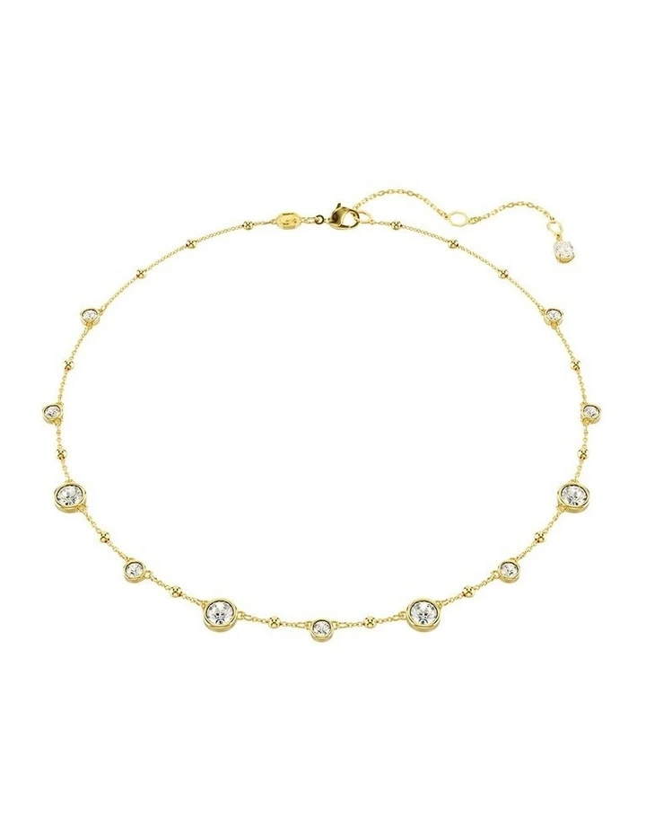 Imber Necklace Round Cut Scattered Design Gold-Tone Plated in White image 1