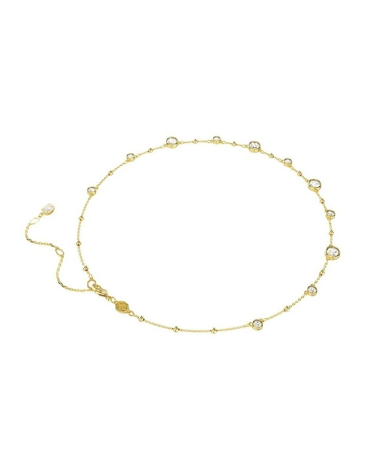 Imber Necklace Round Cut Scattered Design Gold-Tone Plated in White image 4