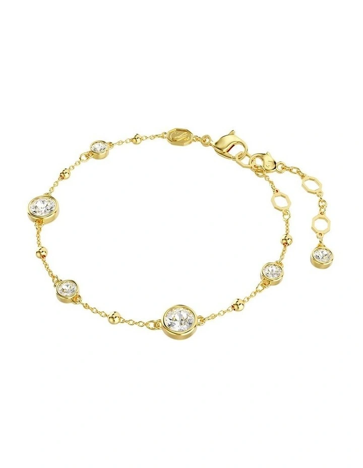 Imber Bracelet Round Cut Gold-Tone Plated in White image 2