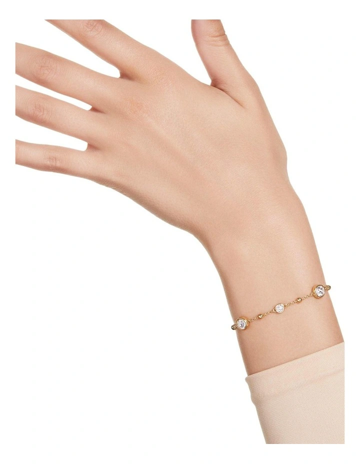 Imber Bracelet Round Cut Gold-Tone Plated in White image 5