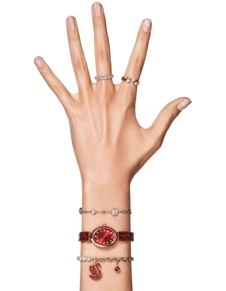 Imber Bracelet Round Cut Gold-Tone Plated in White image 6