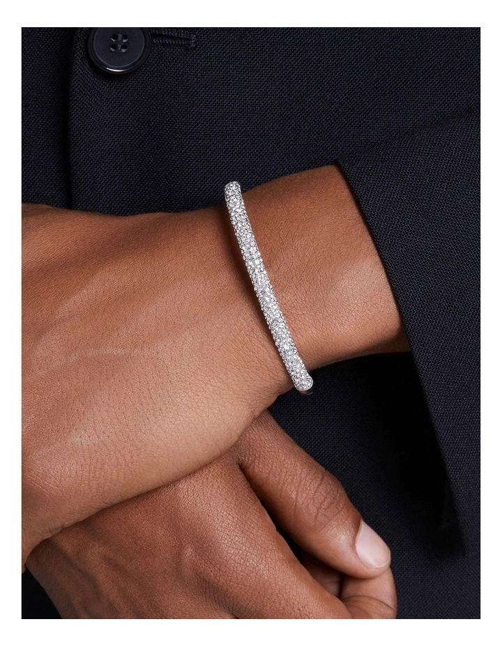 Sublima Bangle Snow Pave Rhodium Plated in White image 5