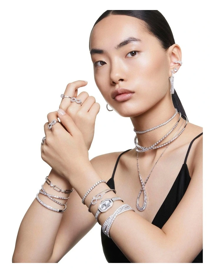 Sublima Bangle Snow Pave Rhodium Plated in White image 7