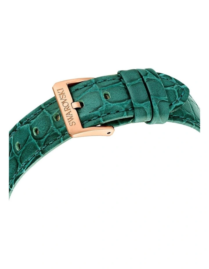 Octea Chrono Swiss Made Leather Strap Rose Gold-Tone Plated Watch in Green image 7