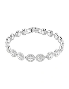 Una Angelic Bracelet Round Cut Rhodium Plated in White