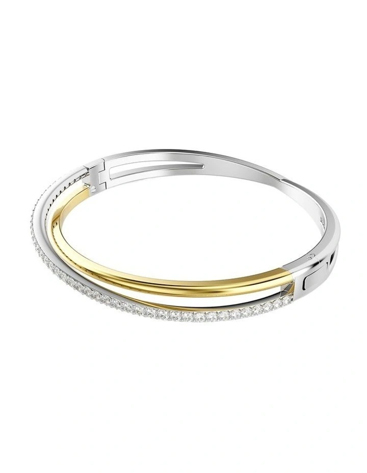 Hyperbola Bangle Round Cut Mixed Metal finish in White image 2