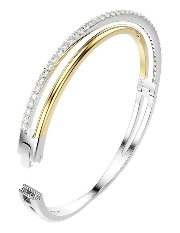 Hyperbola Bangle Round Cut Mixed Metal finish in White image 3