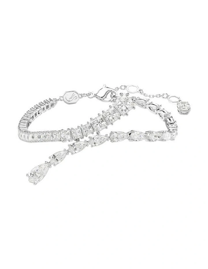 Matrix Bracelet Mixed Cuts Rhodium Plated in White image 1