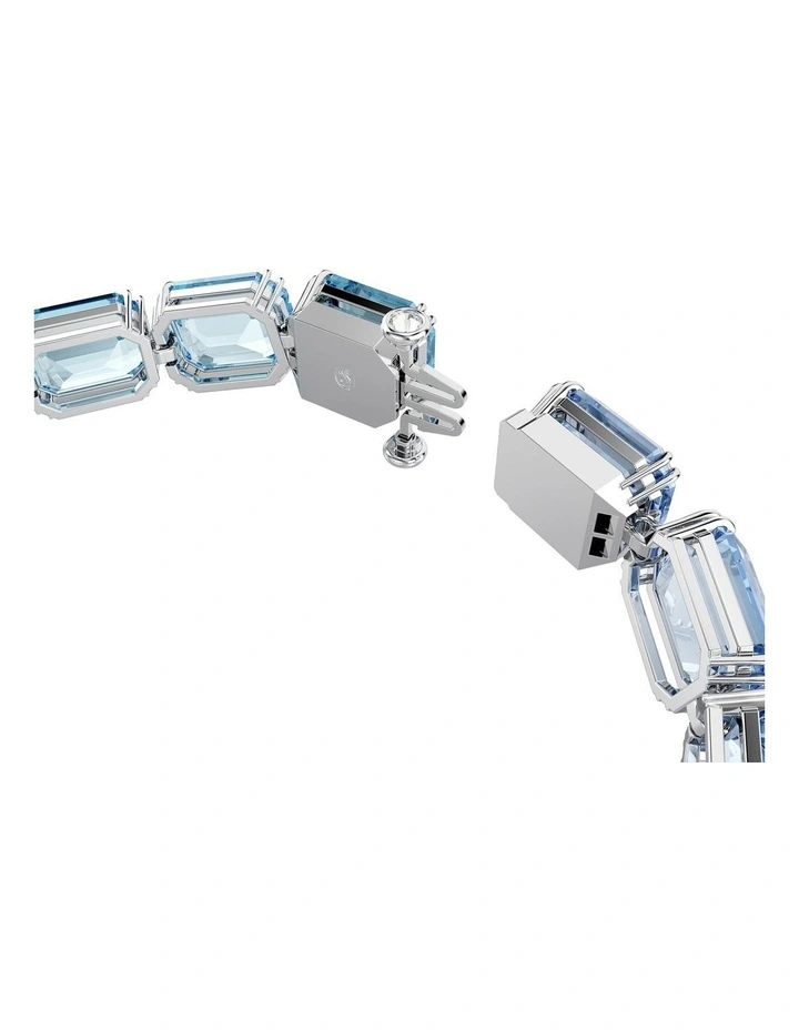 Millenia Bracelet Octagon Cut Rhodium Plated in Blue image 3