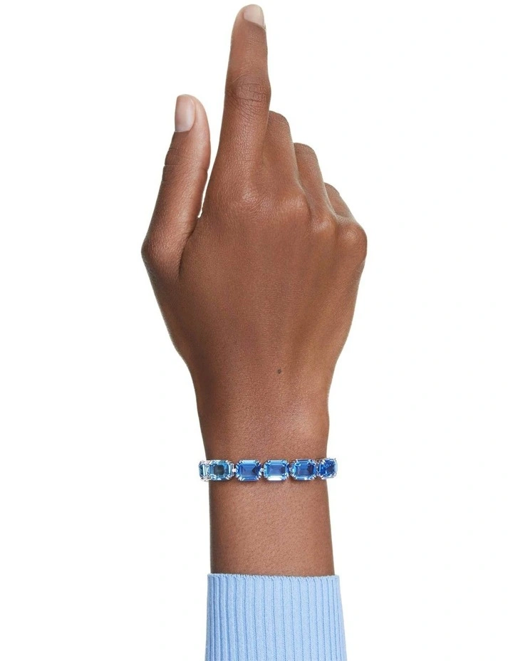 Millenia Bracelet Octagon Cut Rhodium Plated in Blue image 5