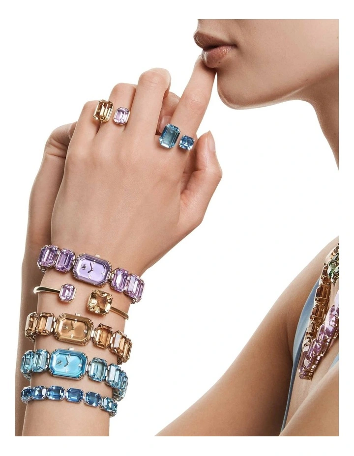 Millenia Bracelet Octagon Cut Rhodium Plated in Blue image 6