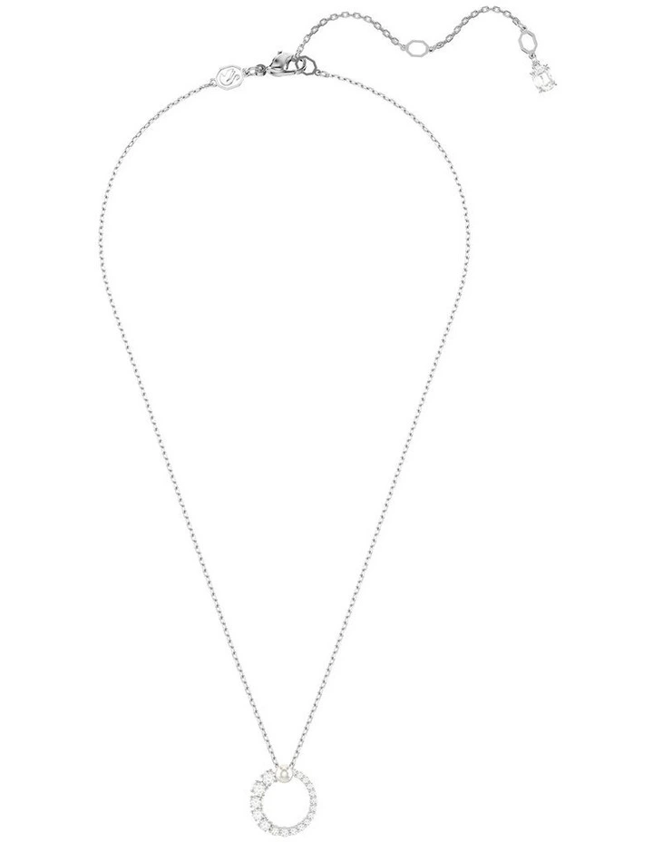 Matrix Pendant Crystal Pearl Round Cut Rhodium Plated in White image 2