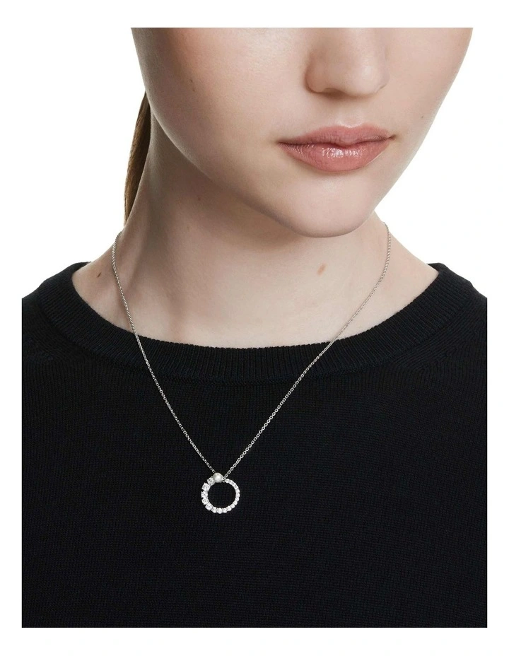 Matrix Pendant Crystal Pearl Round Cut Rhodium Plated in White image 5