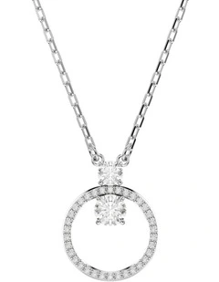 Constella Pendant Round Cut Rhodium Plated in White