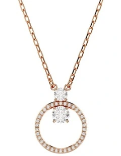 Plated Round Cut Constella Pendant in Rose Gold/White