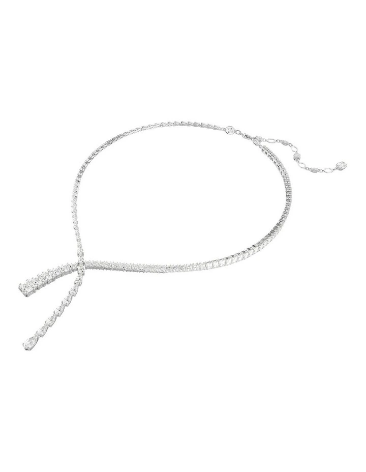 Matrix Y Mixed Cuts Rhodium Plated Necklace in White image 2