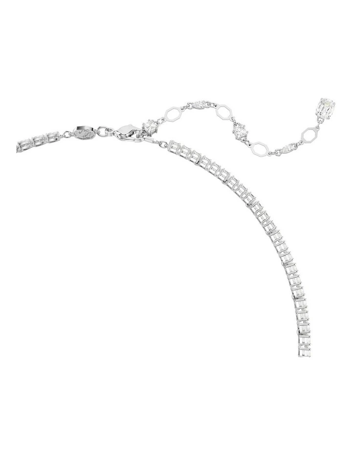 Matrix Y Mixed Cuts Rhodium Plated Necklace in White image 3