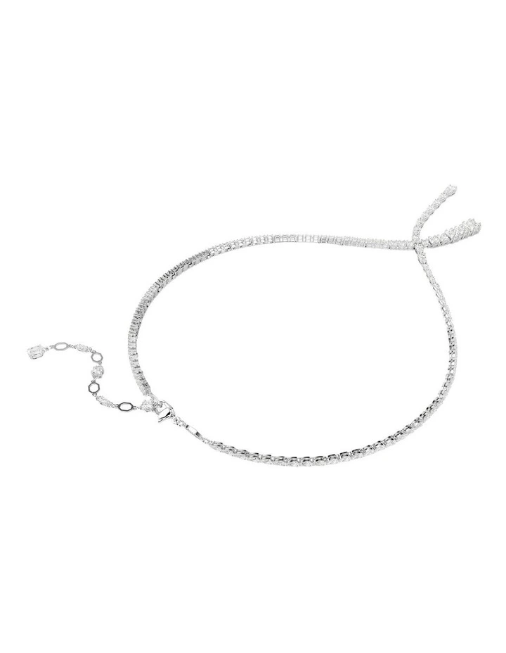 Matrix Y Mixed Cuts Rhodium Plated Necklace in White image 4