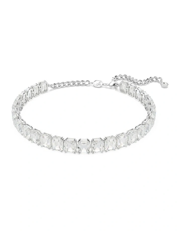 Octagon Cut Rhodium Plated Millenia Choker in White image 1
