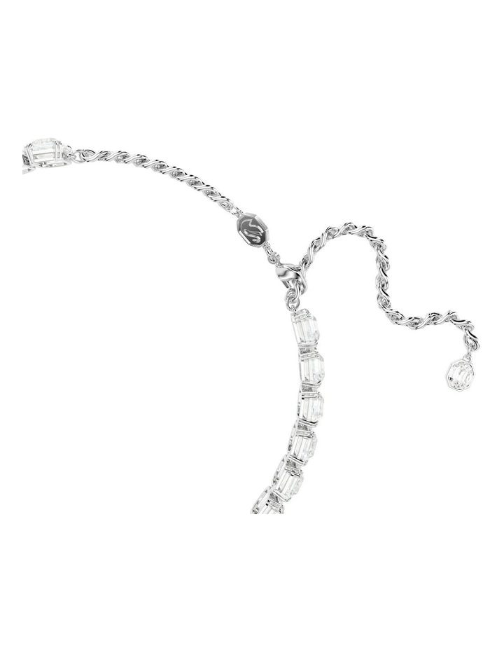 Octagon Cut Rhodium Plated Millenia Choker in White image 3