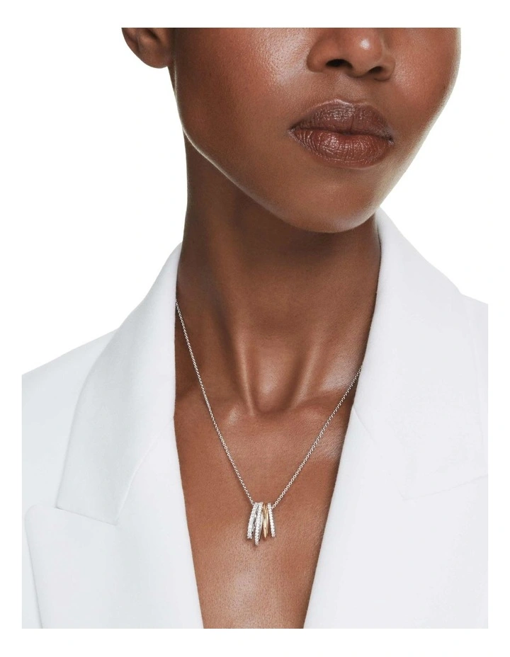 Hyperbola Pendant Mixed Cuts Mixed Metal Finish in White image 5