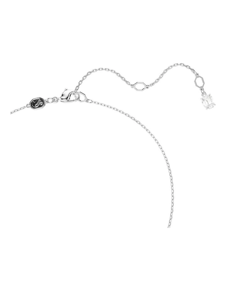 Mixed Cuts Rhodium Plated Matrix Pendant in White image 3