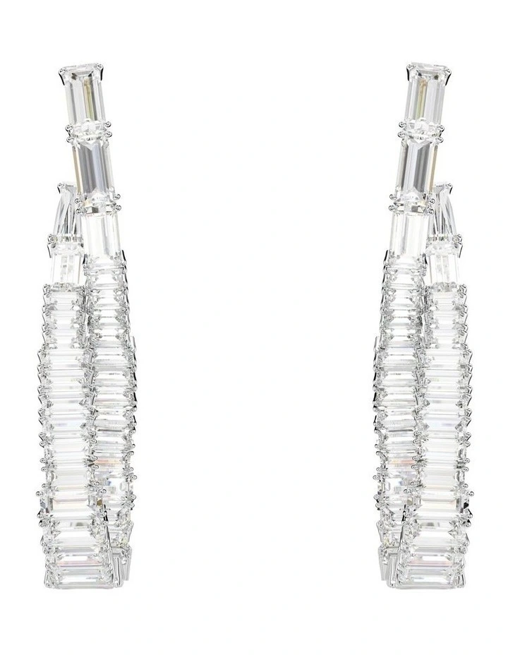 Hyperbola Drop Earrings Infinity Rhodium Plated in White image 2