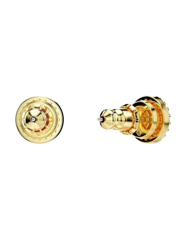 Una Angelic Stud Earrings Round Cut Gold-Tone Plated in Gold image 4