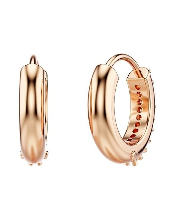 Round Cut Matrix Hoop Earrings in White image 4