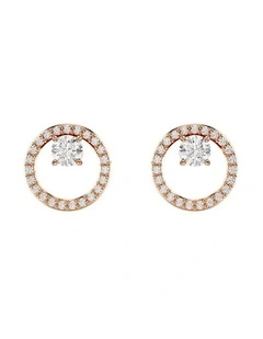 Plated Round Cut Constella Stud Earrings in Rose Gold-Tone