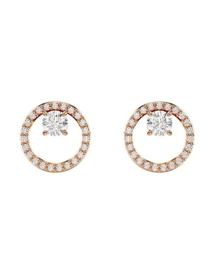 Plated Round Cut Constella Stud Earrings in Rose Gold-Tone image 1