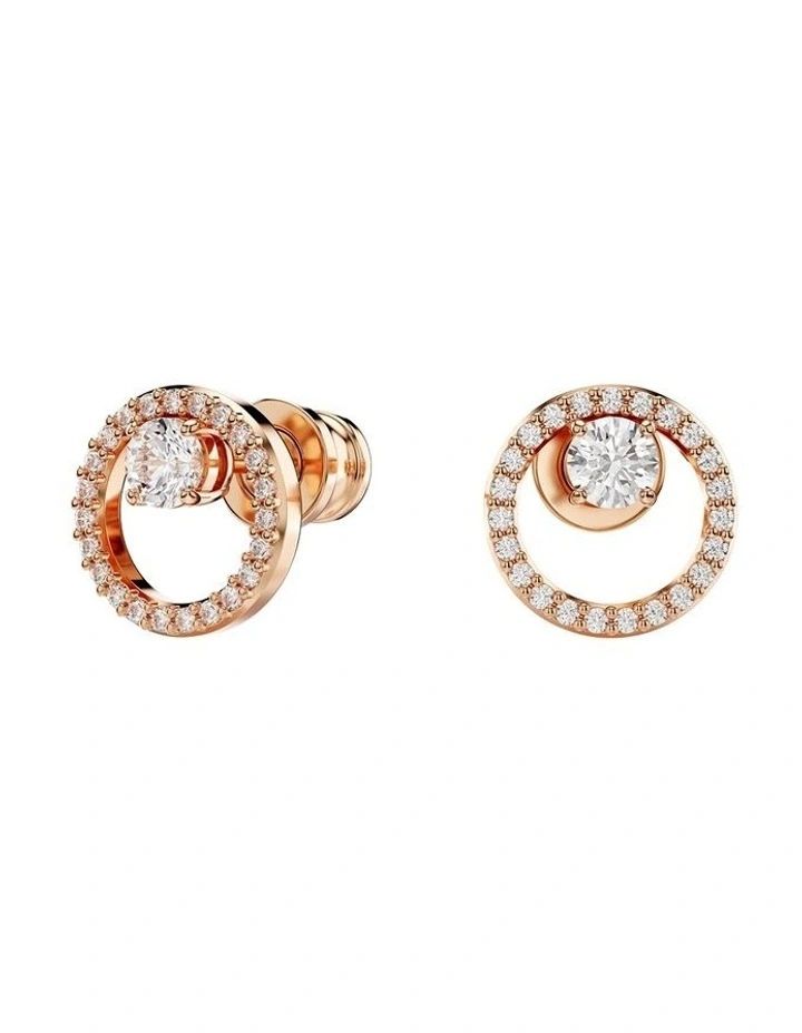Plated Round Cut Constella Stud Earrings in Rose Gold-Tone image 2