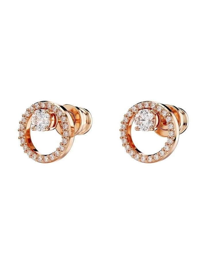 Plated Round Cut Constella Stud Earrings in Rose Gold-Tone image 3