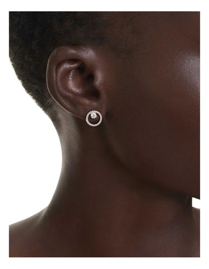 Plated Round Cut Constella Stud Earrings in Rose Gold-Tone image 5