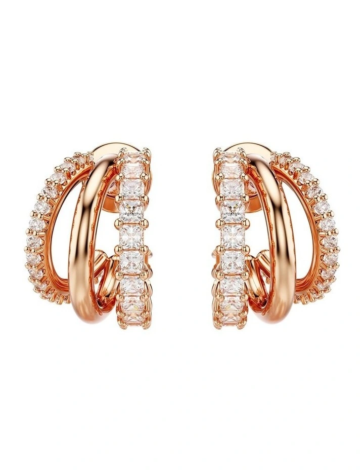 Hyperbola Mixed Cuts Hoop Earrings in White image 2