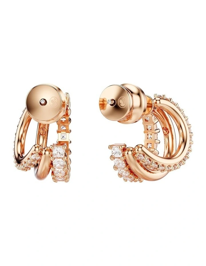 Hyperbola Mixed Cuts Hoop Earrings in White image 4