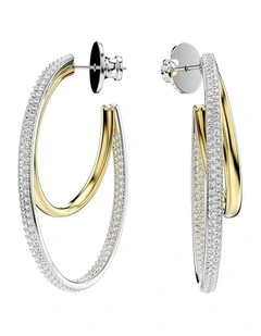 Hyperbola Round Cut Hoop Earrings in White