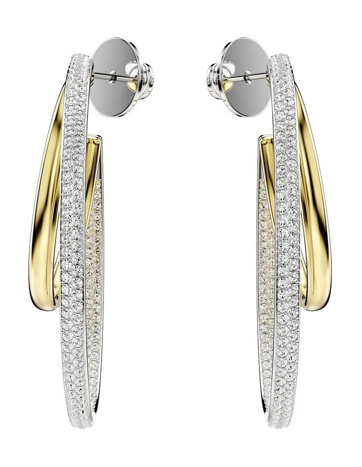 Hyperbola Round Cut Hoop Earrings in White image 2