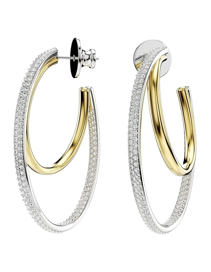 Hyperbola Round Cut Hoop Earrings in White image 3