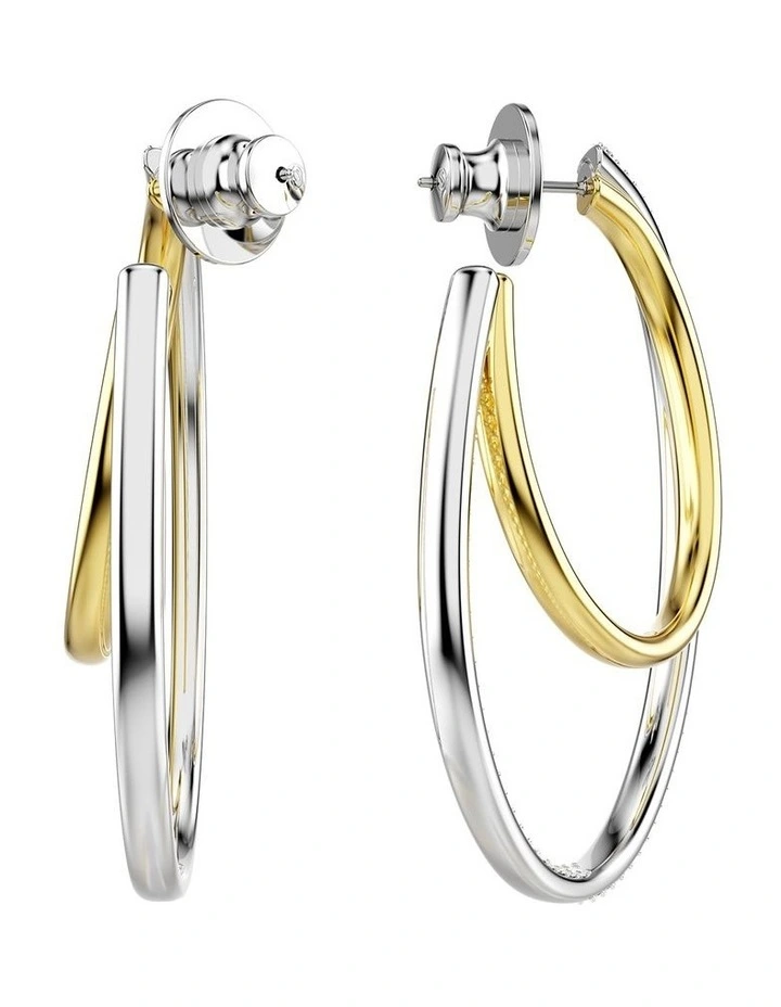 Hyperbola Round Cut Hoop Earrings in White image 4